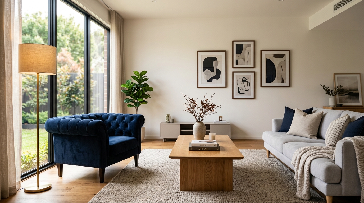 Modern living room with premium furniture